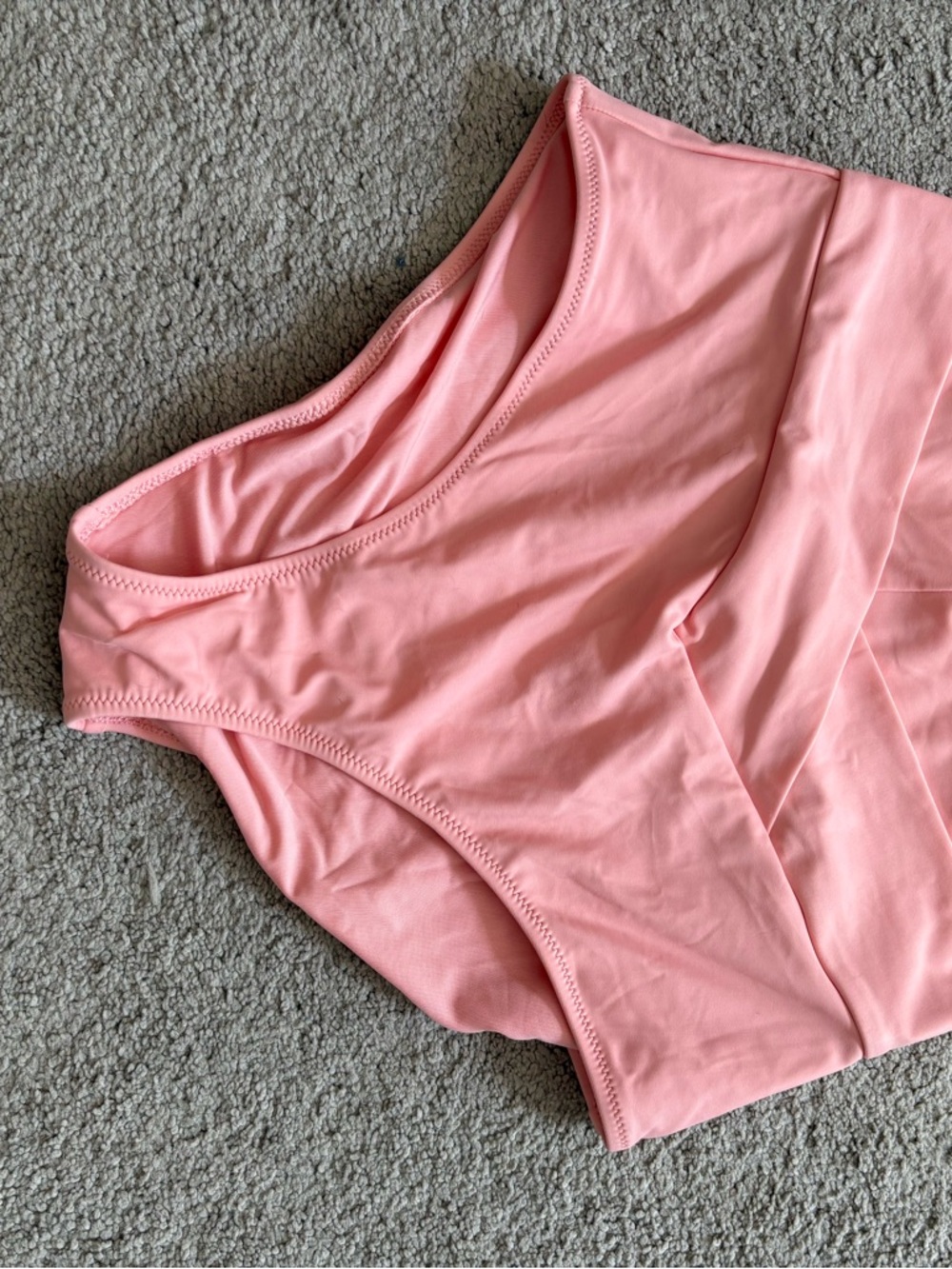 Pink Two-Piece Bikini Set - V-Waist High Rise Bottoms - Picture 3 of 4